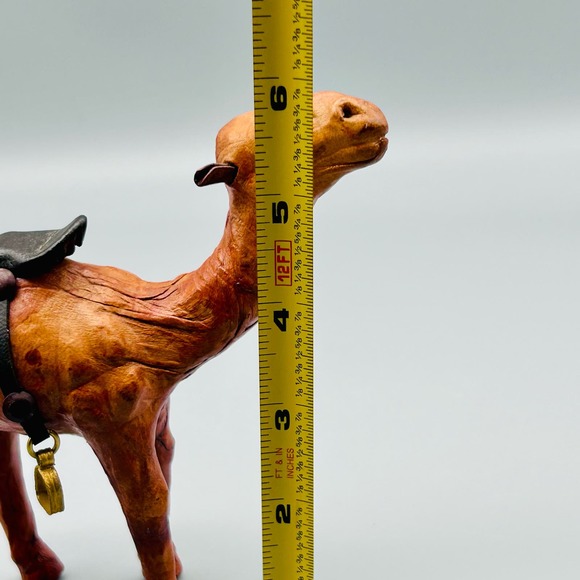 Vintage Leather Tooled Dromedary Camel Toy Figurine 6” - Picture 5 of 6